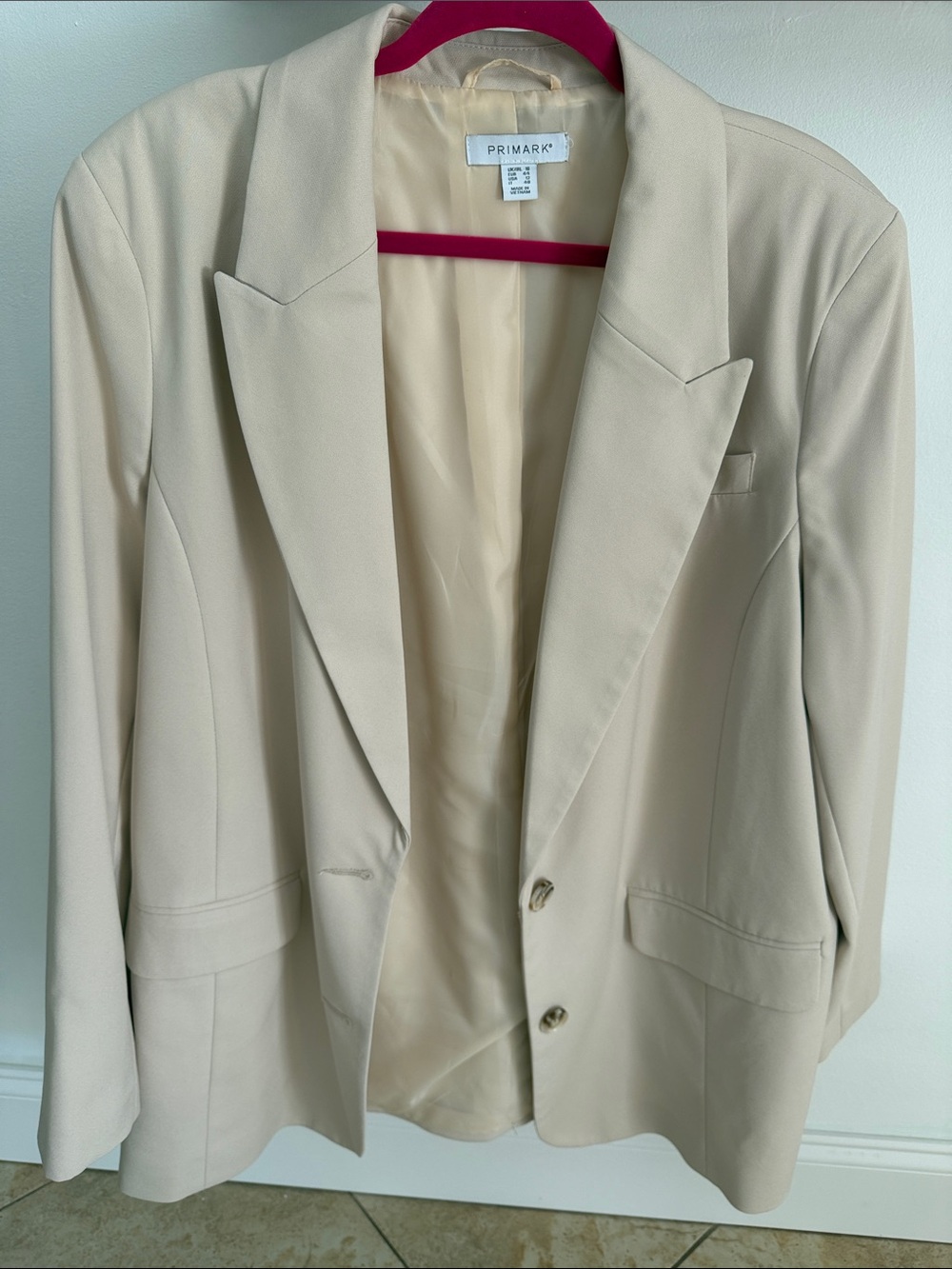 Primark Light Cream Tailored Blazer Jacket